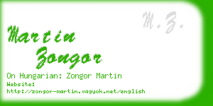 martin zongor business card
